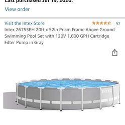 Intex Pool 20ft x 52 