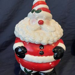 Vintage Santa Claus Cookie Jar (Plays Music) We Wish You A Merry Christmas 