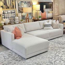 $3,000 OBO! NEW! Lulu + Georgia Sectional Sofa Performance Stain-Resistant Bouclé Fabric (Retail $3,299+tax) FREE SAME-DAY DELIVERY! 