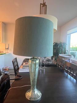 Silver , Green, Turquoise Lamp.