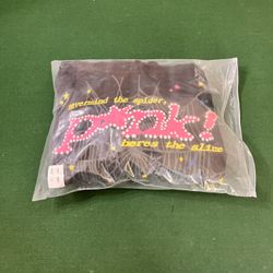 Black sp5der hoodie “pink!”