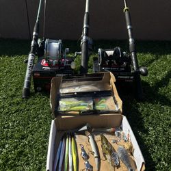 4 Reels, 3 Rods And Some Tackle