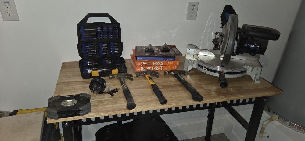 Garage Starter Set – Workbench + Delta Miter Saw + Tools