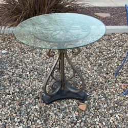 Metal and glass table