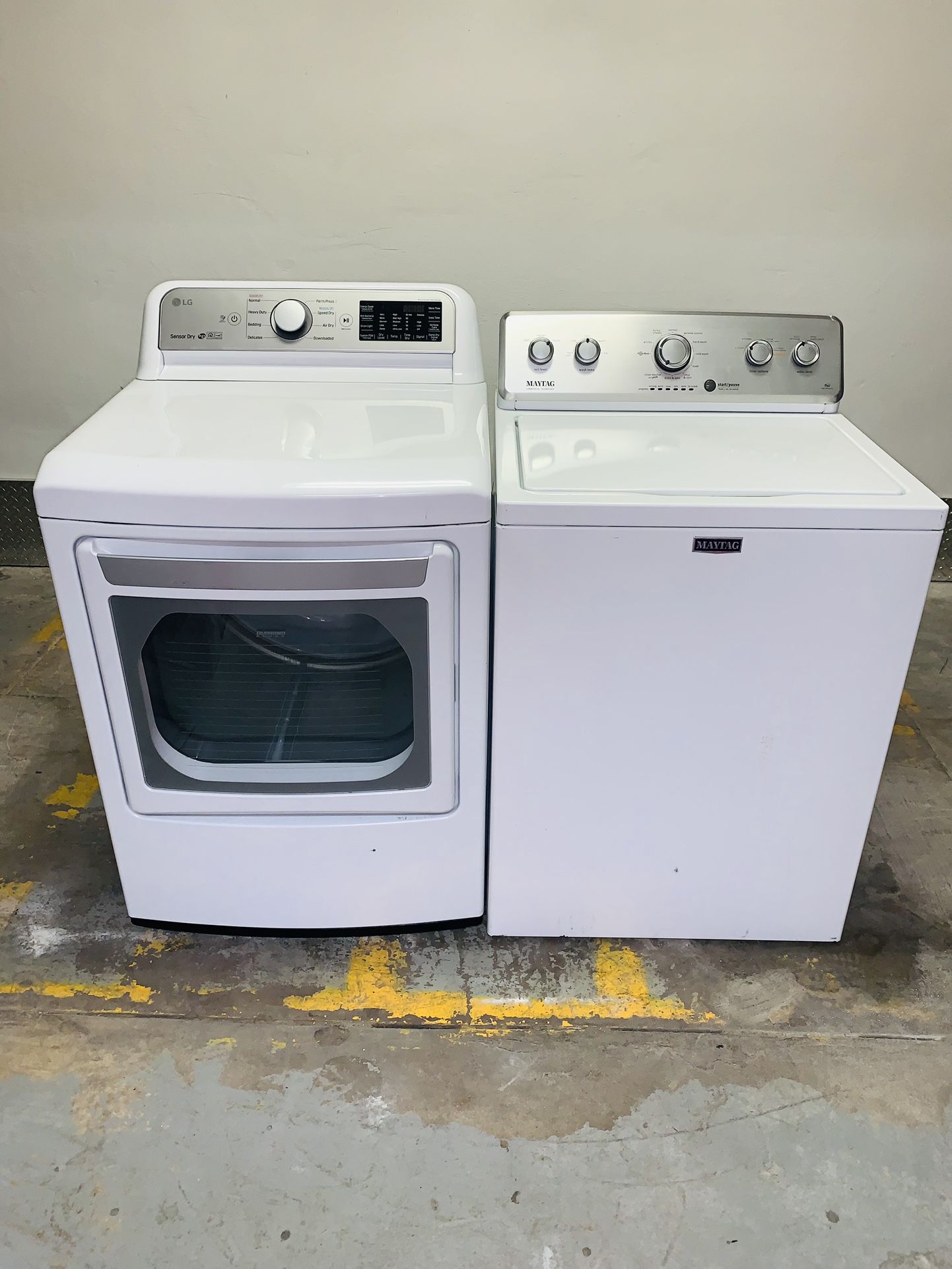 Maytag washer and LG dryer in very perfect condition a receipt for 90 days warranty