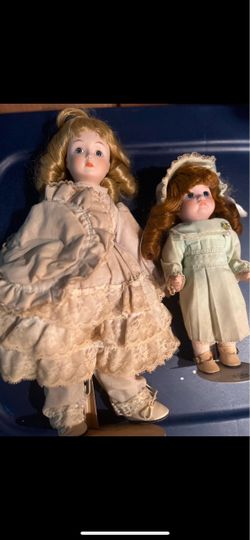 Vintage Porcelain Dolls Set of Two