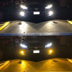 2pcs Car/Auto Led Headlight Bulbs 8000LM 6500K *6 Months Warranty* Low, High, Fog, Daytime, Luces Led, 9005, 9006, 9012, H1, H7, H11, H4, 9007, H13