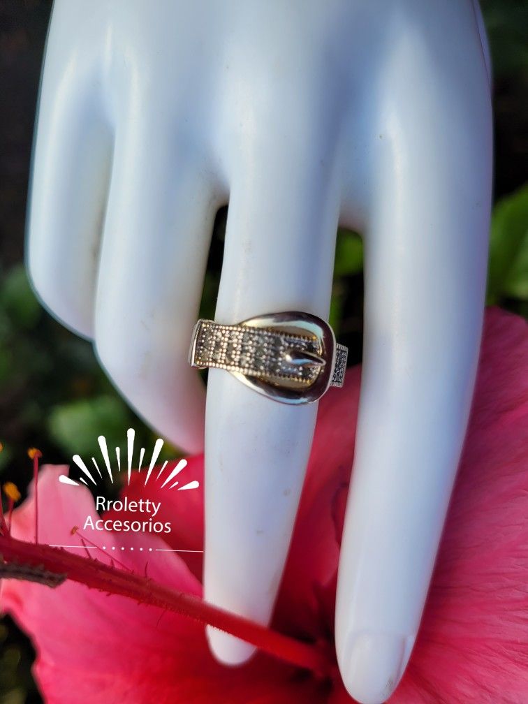 Sterling Silver 925 Ring Belt Buckle