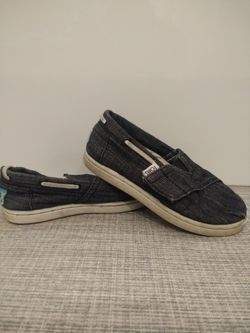 Little kids Denim Blue Toms shoes size T8