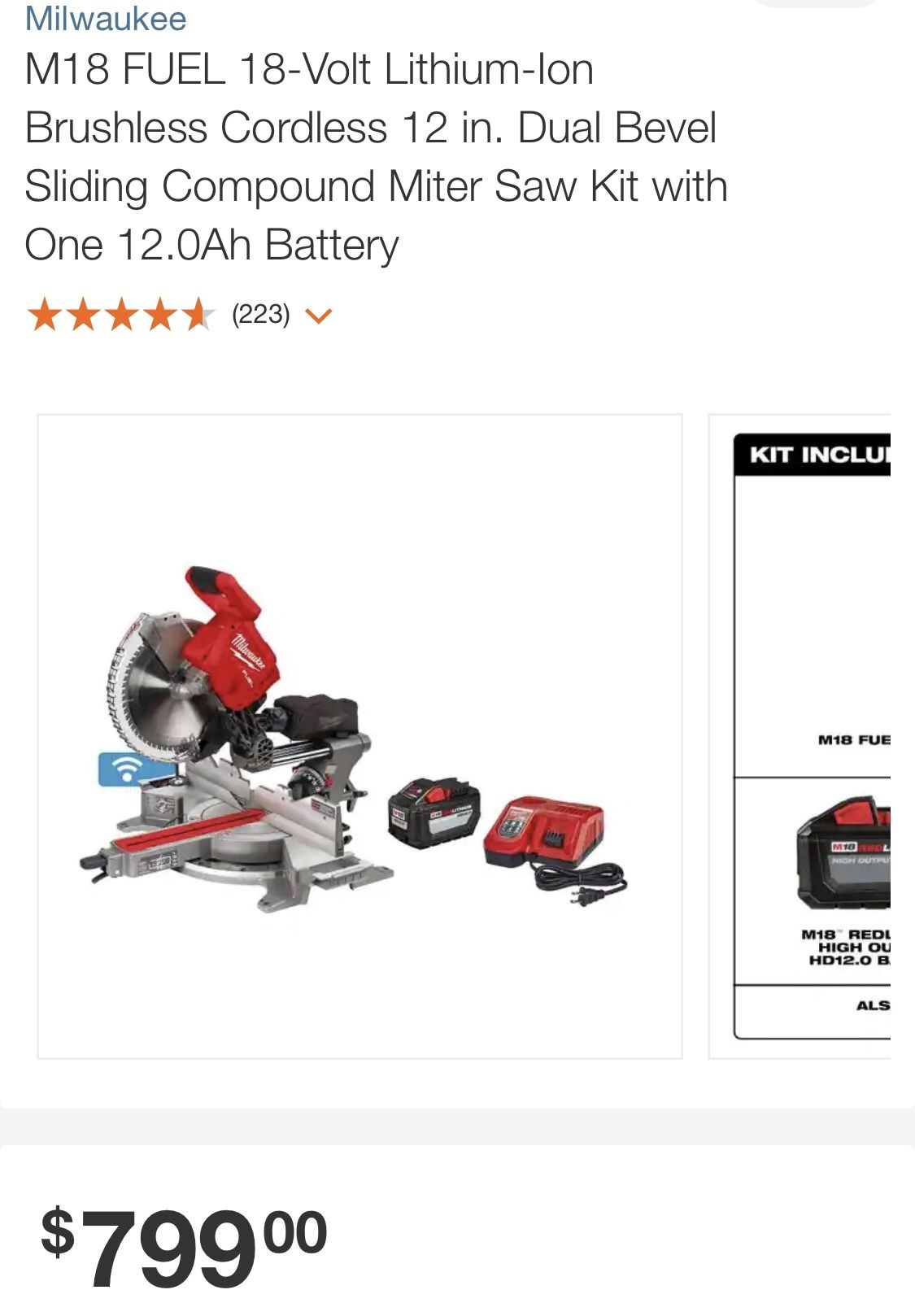 Milwaukee 12” Dual Beveled Miter Saw 