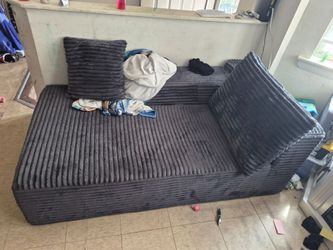 Dark gray boneless couch