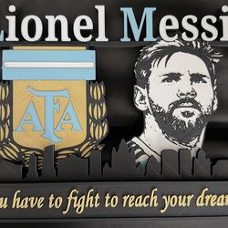 Argentina Soccer Legend Messi Fan Art Desktop Display 3D Printed Skyline Edition