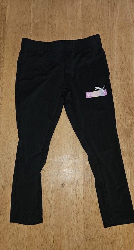 Puma black sweatpants with multicoloured logo, Size: 6 #athleisure #loungewear