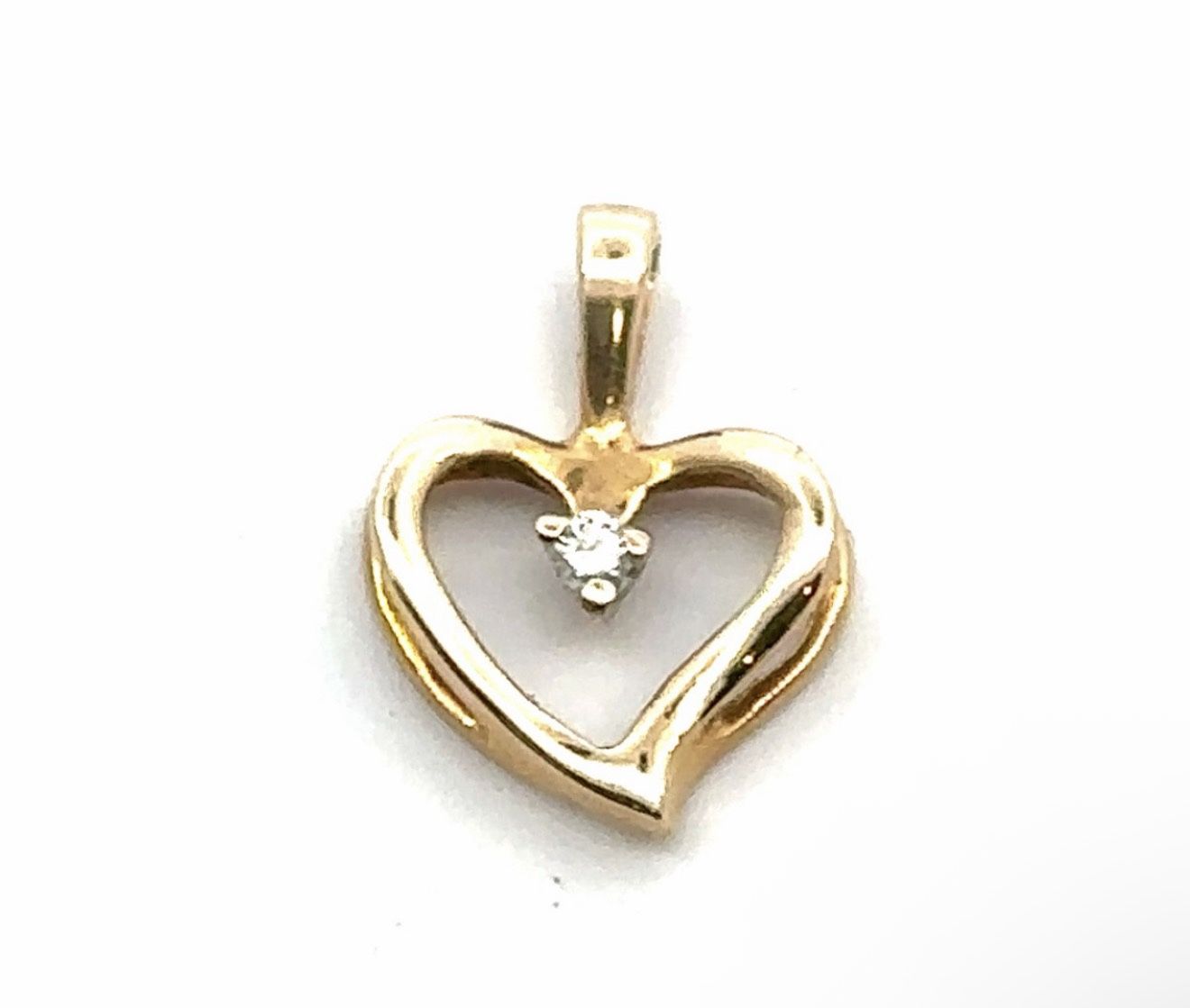 Woman’s Ladies 14k Yellow Gold .01 CTW Diamond Heart Pendant For Necklace GP3094107