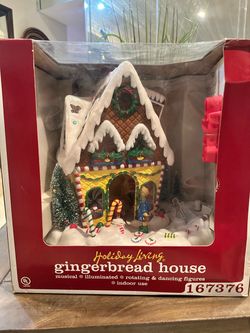 VTG 1999 Holiday Creations Christmas Gingerbread House Animated Lighted Musical
