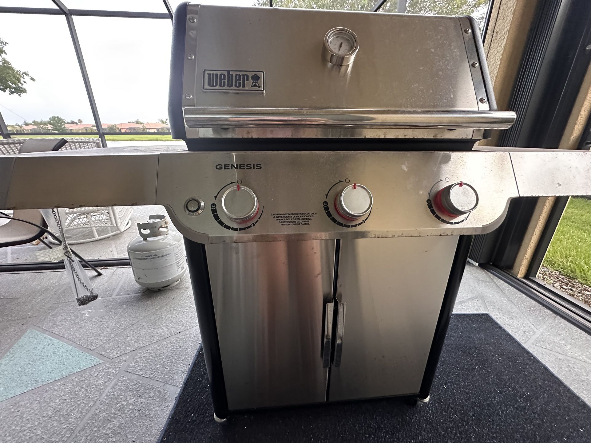 Nearly Brand New Weber Genesis S-315 3-Burner Liquid Propane Gas Grill in Stainless Steel