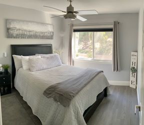 queen size bed frame and mattress