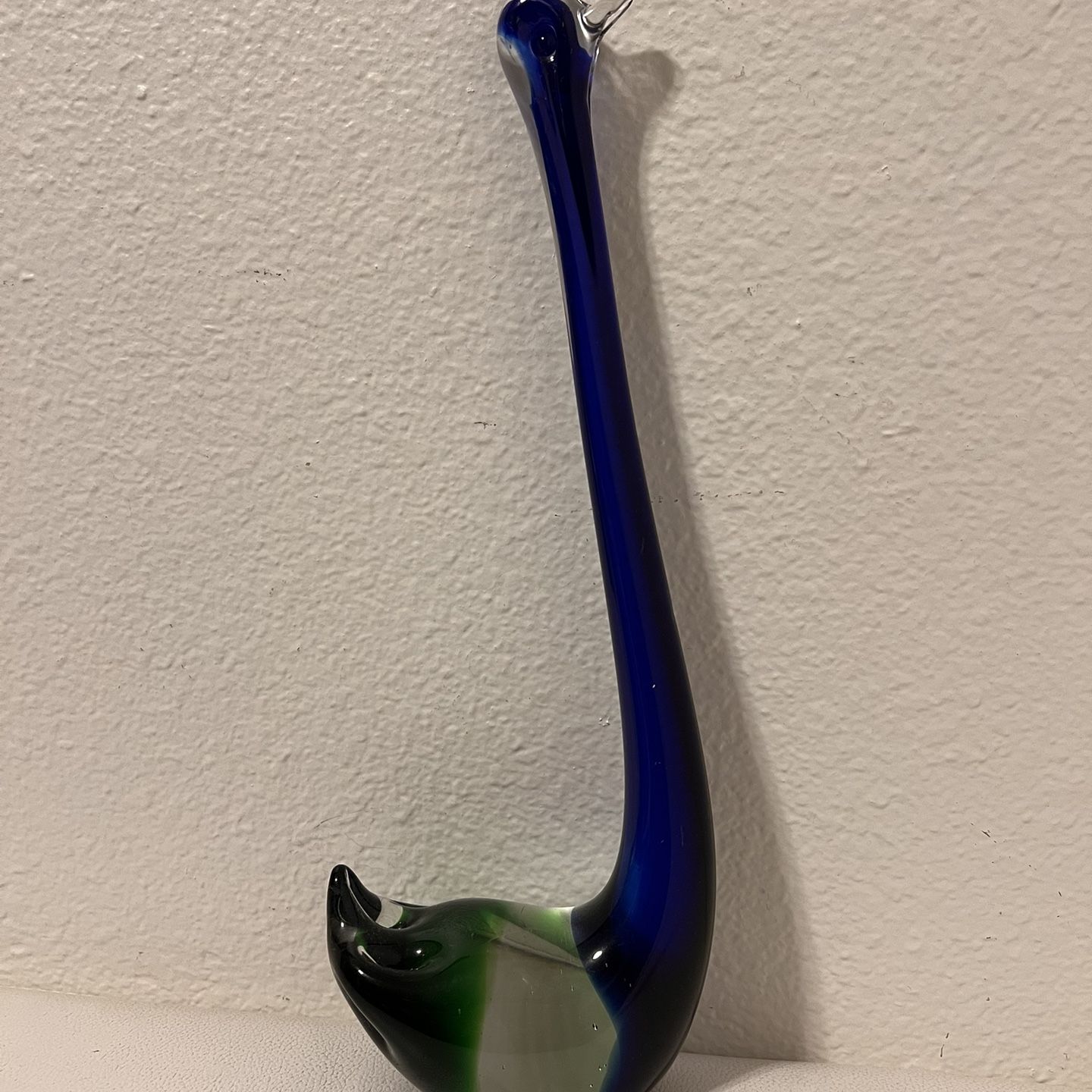 Swan Blue and Green Vintage Murano Glass Swan 13» Tall