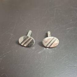 Vintage Silvertone Arched Oval Cufflinks 