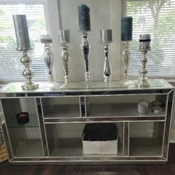 Silver Mirror TV/ Console Table