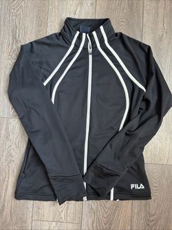 Women's Black Sport Track Active Workout Zip-up Jacket Size M