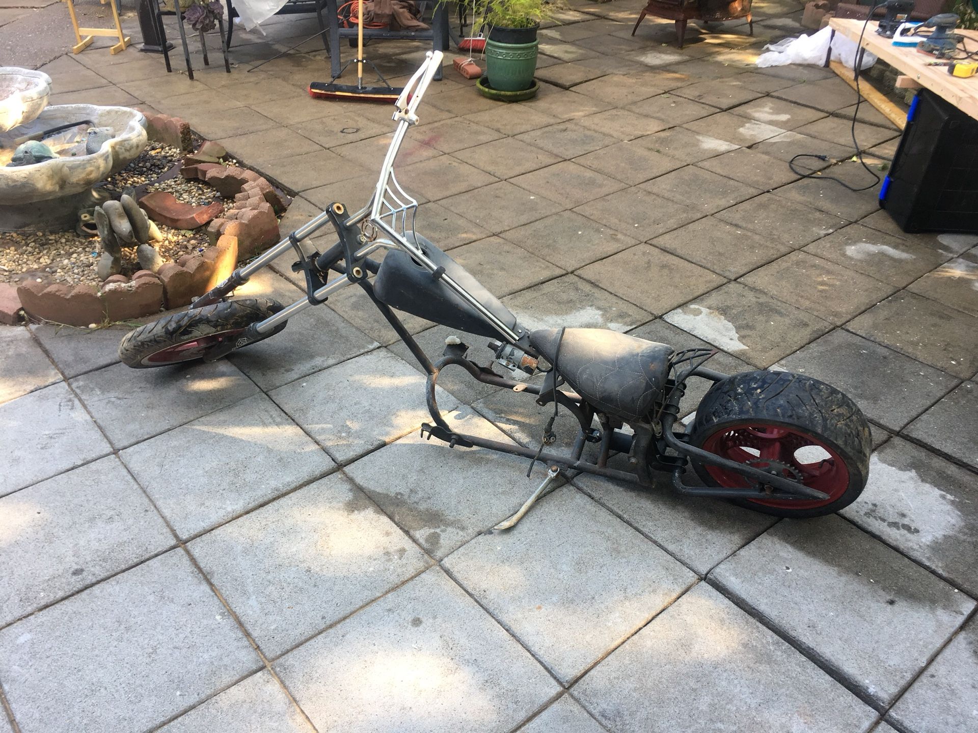 Mini chopper. West coast style. Rolling chassis