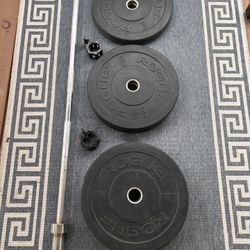 Rogue HG 2.0 Bumper Plates Set W/ Barbell