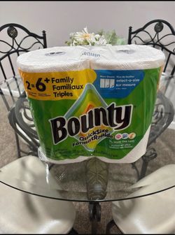 Bounty Quick-Size Paper Towels – Family Pack, 2=6 Rolls