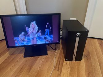Desktop computer with monitor