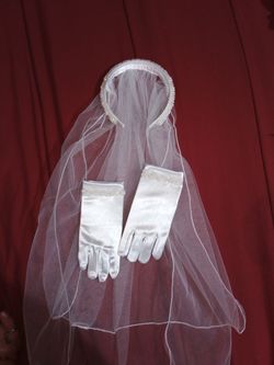 First Communion Vail and Gloves