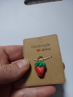Strawberry Heart Locket pendant charm