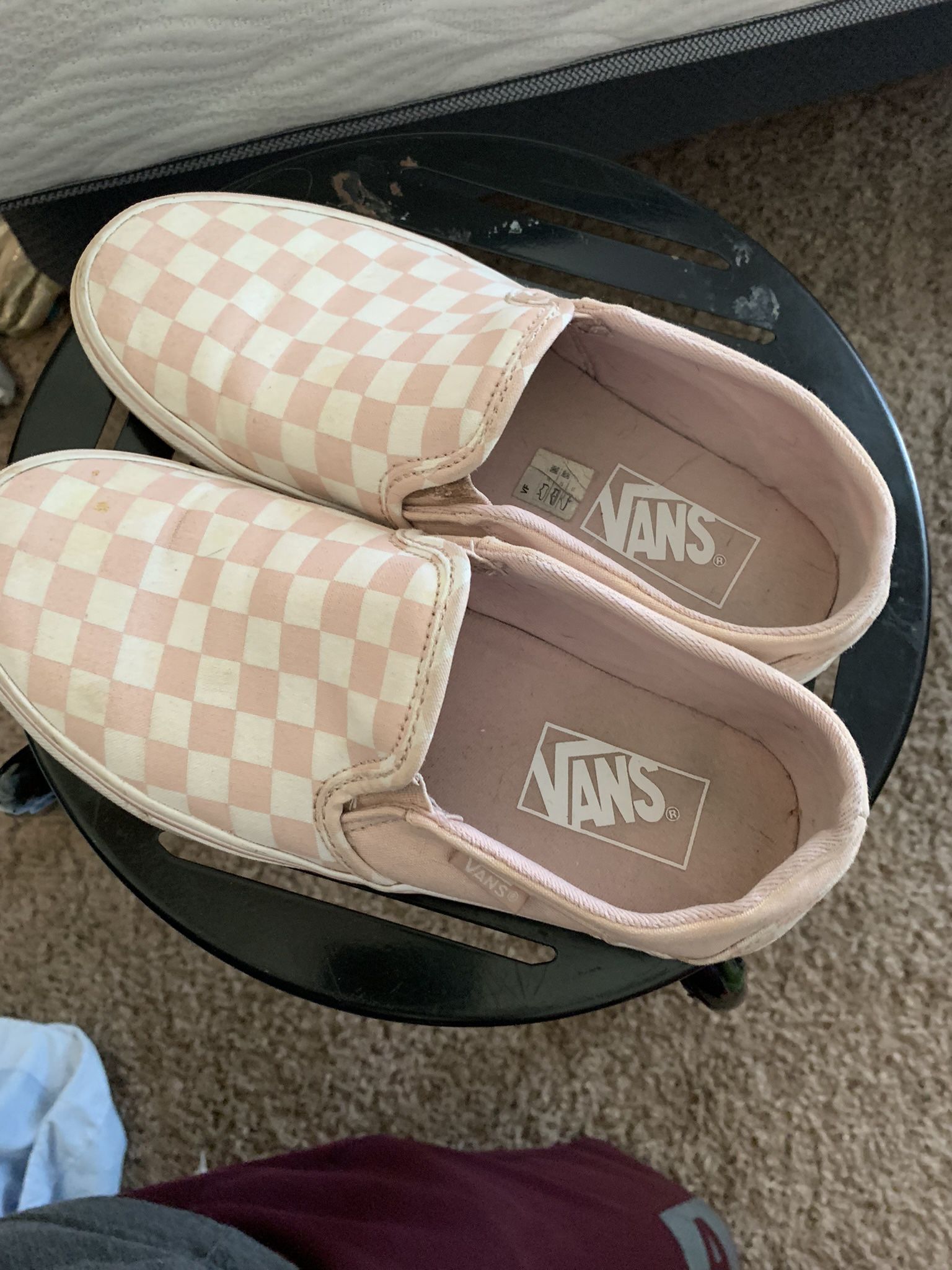 Vans Pink Checkered Shoes. Light Pink Size 7. 