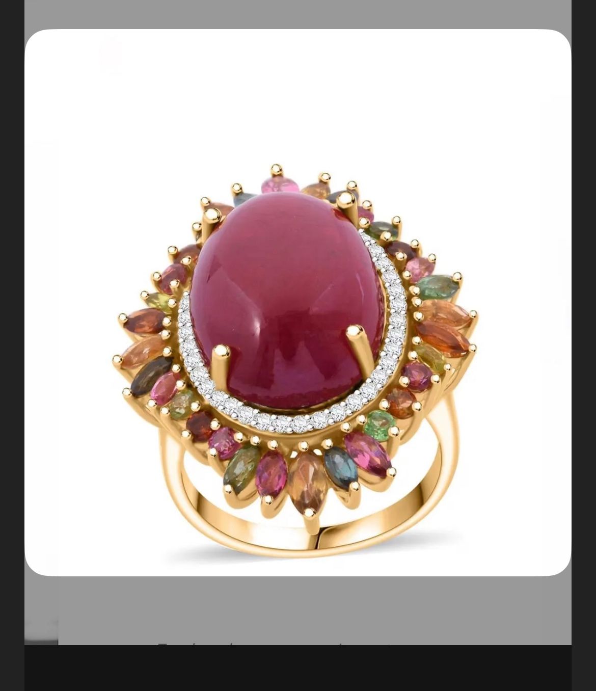 23.60ct Genuine Ruby & Muti Tourmaline Ring
