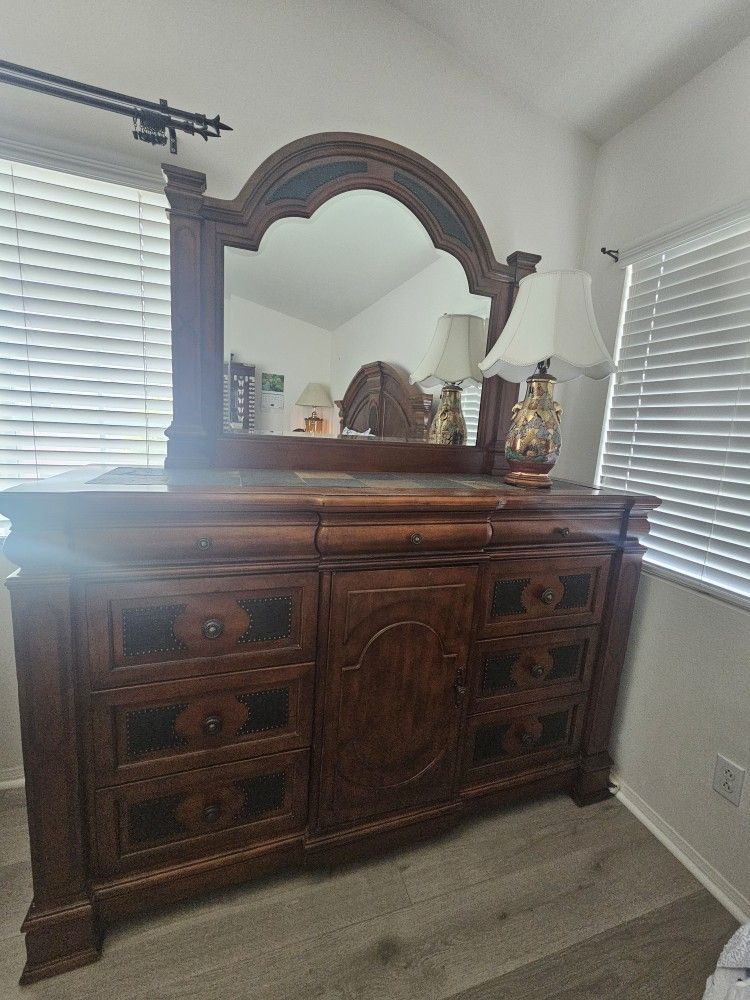 Ashleys Furniture Large Dresser With Mirror