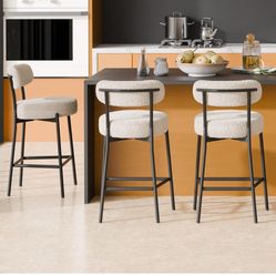 24'' Bar Stools Set of 3, for Kitchen Island. Grey