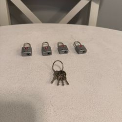 TSA Luggage Locks with Keys - Set of 4