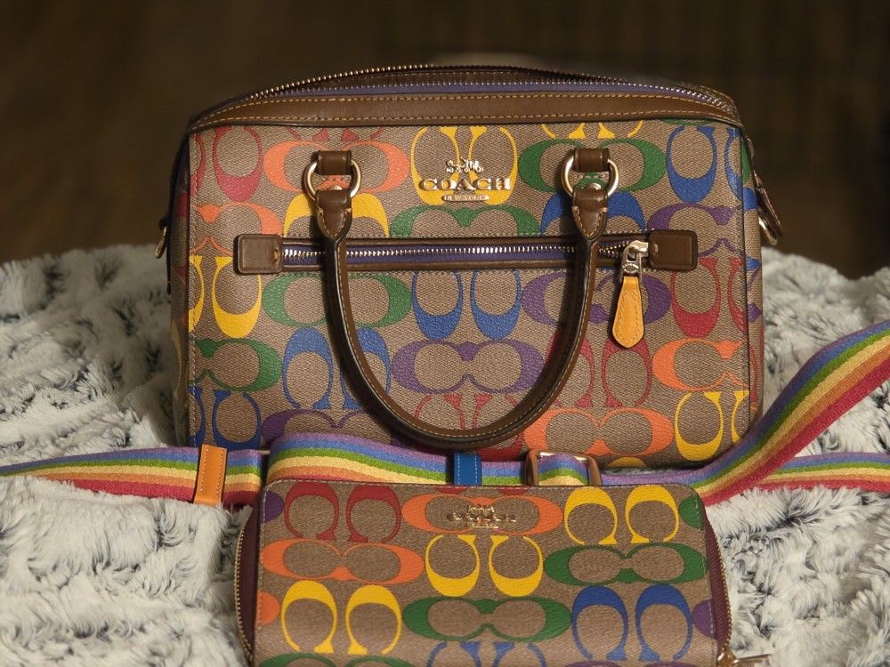 Coach Pride Rowan Satchel & Pride Canvas Zip Around Wallet