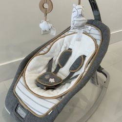 Ingenuity Boutique Collection Vibrating Rocking Seat with Premium Fabric - Bella Teddy, Unisex, Newborn and up