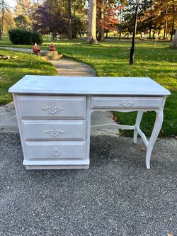 French Provincial White Painted Writing Desk