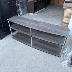 60" Modern 3-Tier TV Stand / Entertainment Center - Weathered Gray