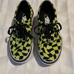 Vans Neon Green Checkered Platform Size 3.5