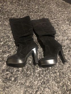 Black Suede Boots Size 7