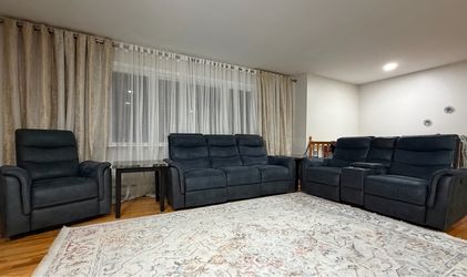 3 Piece Living Room Sofa Set with Loveseat and Single Chair