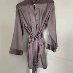 Grey Satin Robe. Victoria Secret. 