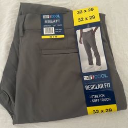 NWT 32X 29  Men's 32 Degrees Stretch Soft Touch Dress Tech Pants Gray
