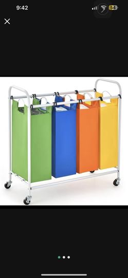 4 Bag Laundry Sorter Cart