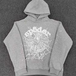 Grey And White Sp5der Hoodie Multiple Sizes 