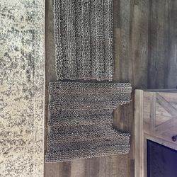 Gray Bathroom Rug Set