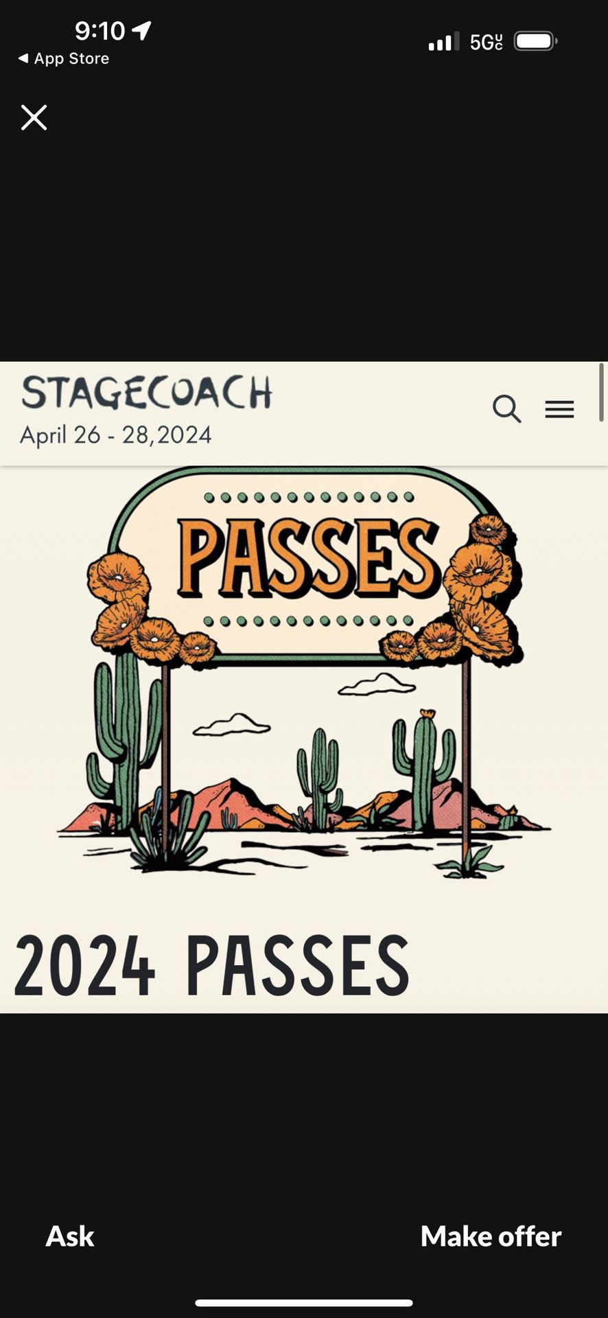 2 Stagecoach Wristbands Needed Sunday Only