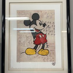 Disney 70 Years With Mickey Mouse Framed Print W/ Box & COA 